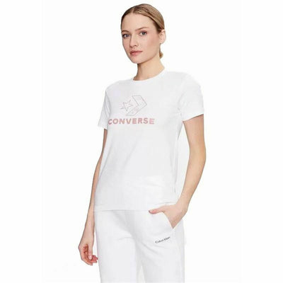Camisola de Manga Curta Mulher Converse Seasonal Star Chevron Branco