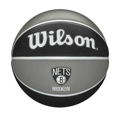 Bola de Basquetebol Wilson Nba Team Tribute Brooklyn Nets Preto Borracha natural Tamanho único 7