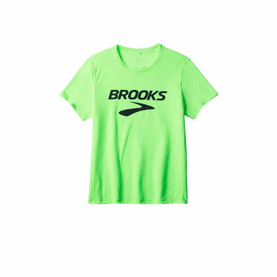 Camisola de Manga Curta Homem Brooks Distance Sleeve 3.0 Verde