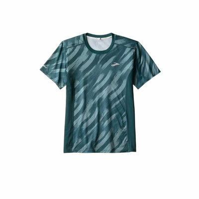Camisola de Manga Curta Homem Brooks Atmosphere Sleeve 3.0 Verde