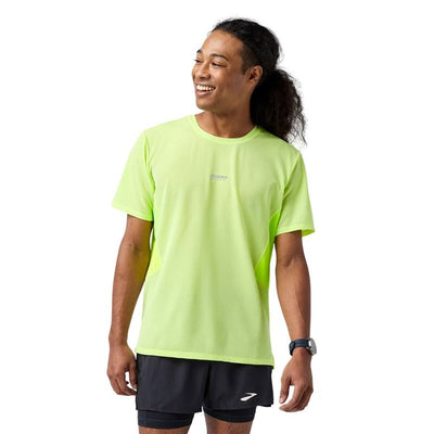 Camisola de Manga Curta Homem Brooks High Point Sleeve 2.0 Amarelo