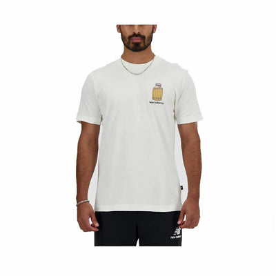 Camisola de Manga Curta Homem New Balance Sport Essentials Barrel Branco