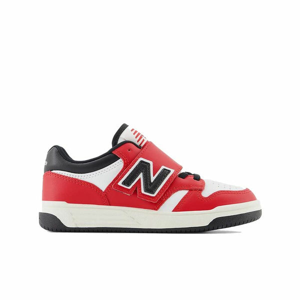 Sapatilhas de Desporto Infantis New Balance 480 HOOK LOOP Branco Vermelho Tomate