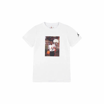 Camisola de Manga Curta Criança Jordan Jdb Mj Brand Photo Ss Crew Branco