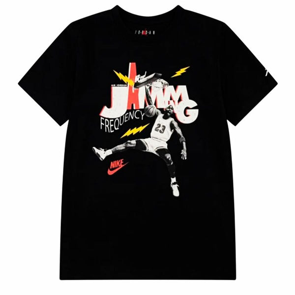 Camisola de Manga Curta Infantil Jordan Mj Jamming Ss Preto