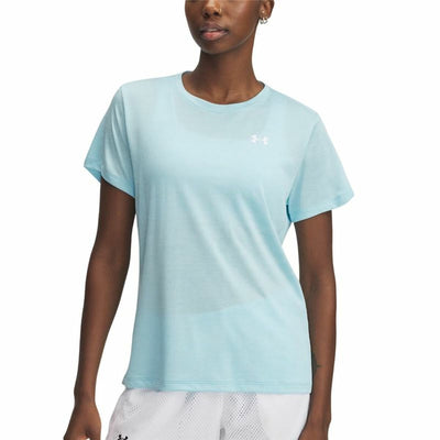 Camisola de Manga Curta Mulher Under Armour Tech Azul celeste