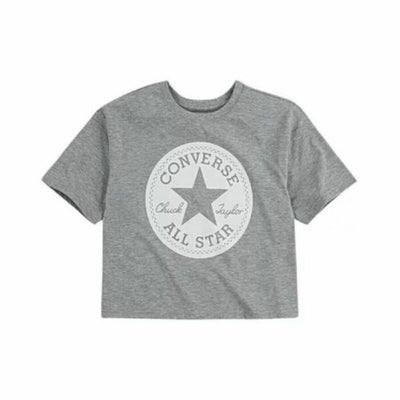 Camisola de Manga Curta Infantil Converse SIG CHUCK PATCH BOXY TEE Cinzento