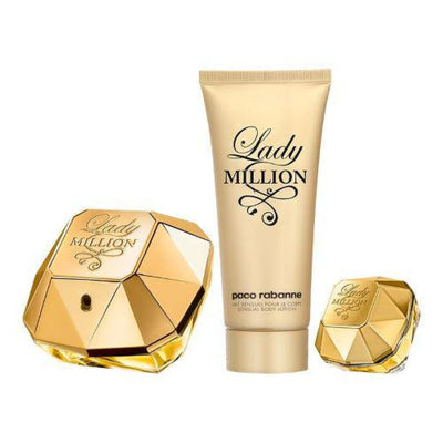 Conjunto de Perfume Mulher Paco Rabanne Lady Million EDP 3 Peças