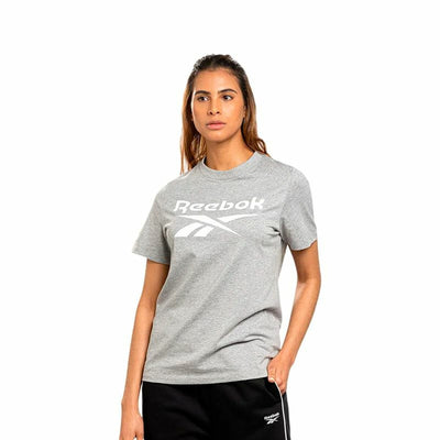 Camisola de Manga Curta Mulher Reebok Identity Big Logo Cinzento Cinzento claro