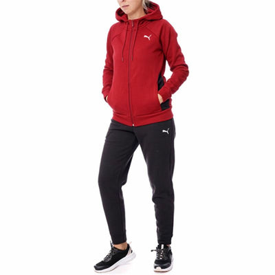 Fato de Treino de Mulher Puma Classic Hooded Tracksuit Fl Vermelho 2 Peças