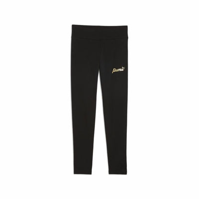 Leggings de Desporto Infantis Puma Essentials+ Script Metallic Preto