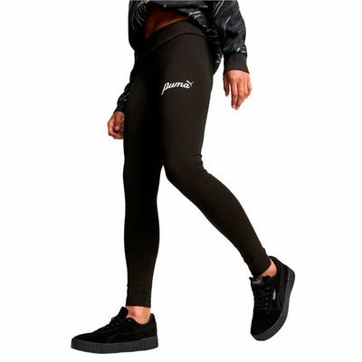 Leggings de Desporto de Mulher Puma Essentials + Script Preto