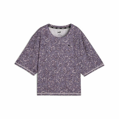 Camisola de Manga Curta Mulher Puma Train Favorite Aop Crop Mujer Roxo