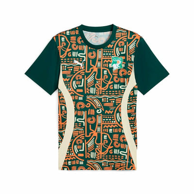 T-Shirt de Futebol de Manga Curta Homem Puma Cote d'Ivore Prematch Ss Verde