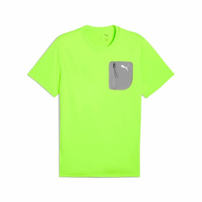 Camisola de Manga Curta Homem Puma M Flex Pocket Tee Verde Verde limão