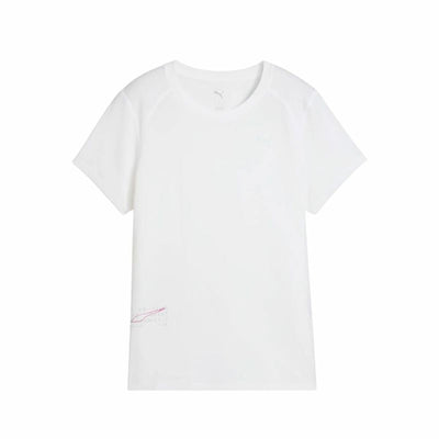 Camisola de Manga Curta Mulher Puma Run Graphic Mesh Branco