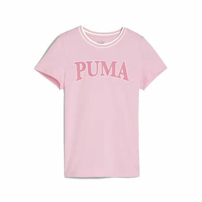 Camisola de Manga Curta Infantil Puma Squad Cor de Rosa