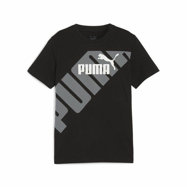Camisola de Manga Curta Infantil Puma Power Graphic Preto