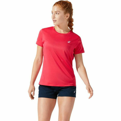 Camisola de Manga Curta Mulher Asics Core Vermelho Carmesim