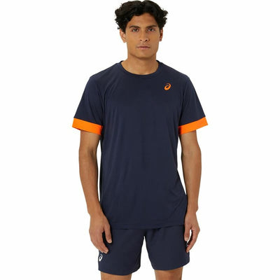 T-Shirt de Desporto de Manga Curta Asics Court Ss Top Azul Azul Marinho Ténis