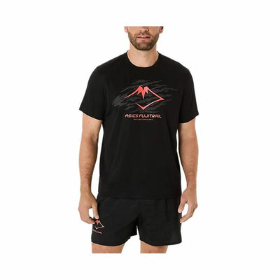 Camisola de Manga Curta Homem Asics Fujitrail Logo Ss Top Preto