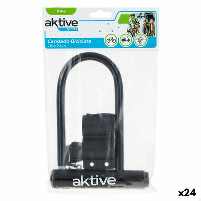 Cadeado com chave Aktive Preto 19,5 x 12,5 x 2,8 cm 24 Unidades