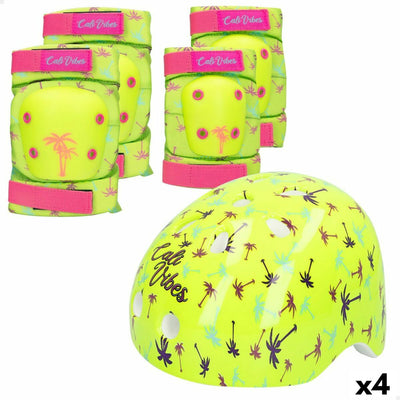 Conjunto de Proteções de Desporto Colorbaby Neon Cali Vibes Amarelo (4 Unidades)
