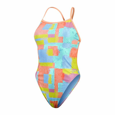 Fato de Banho Mulher Speedo Speedo Allover Digital V-Back Azul