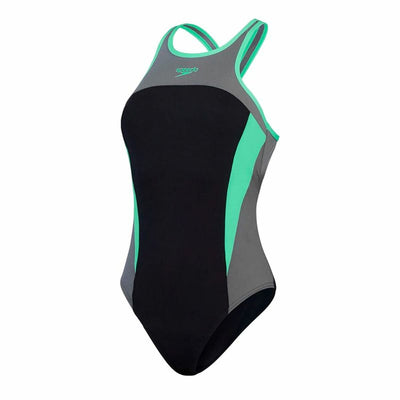 Fato de Banho Mulher Speedo High Neck Splice Cross Verde