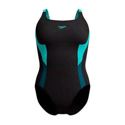 Fato de Banho Mulher Speedo Shaping Solid Splice Preto
