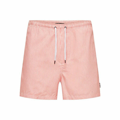 Calção de Banho Homem Only & Sons Onsted Stripe Seersucker Cor de Rosa