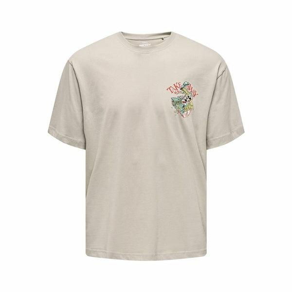 T-Shirt de Desporto de Manga Curta Only & Sons Onsdisney Life Rlx Bege