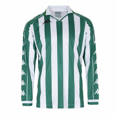 T-Shirt de Futebol de Manga Curta Homem Kappa Onso Branco Verde