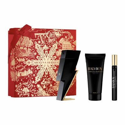 Conjunto de Perfume Homem Carolina Herrera BAD BOY EDT 3 Peças