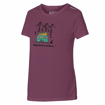 Camisola de Manga Curta Mulher Joluvi Adventure  Vermelho Carmesim