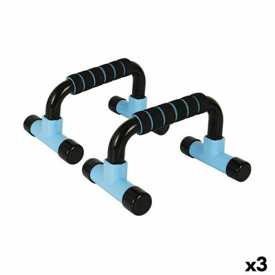Suporte para flexões LongFit Sport Azul Preto (3 Unidades)