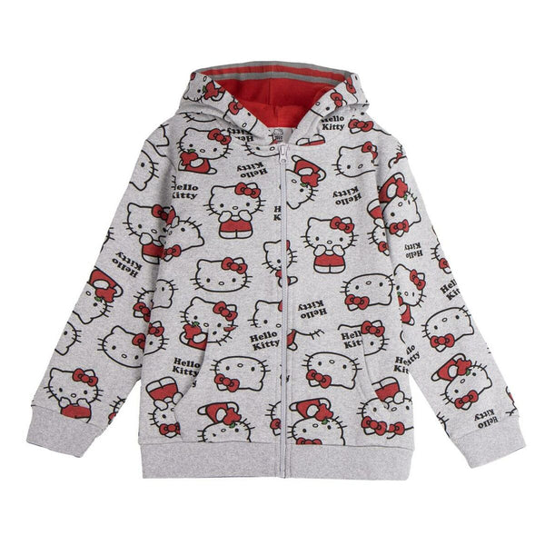 Camisola com Capuz Menina Hello Kitty Cinzento