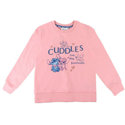 Camisola com Capuz Menina Stitch Cor de Rosa