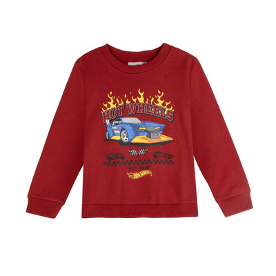 Camisola Infantil Hot Wheels Vermelho Escuro