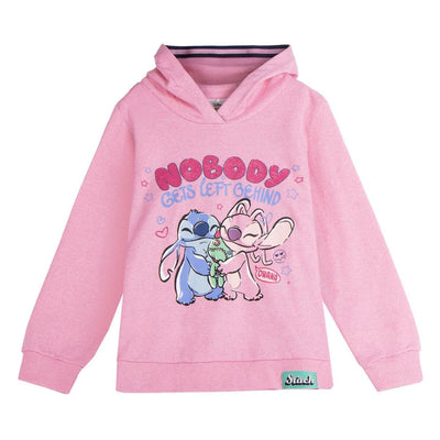 Camisola com Capuz Menina Stitch Cor de Rosa