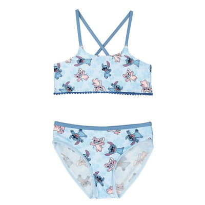 Cueca de Biquíni Para Meninas Stitch Azul