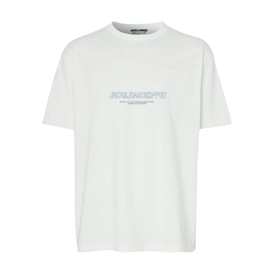 Camisola de Manga Curta Homem Jack & Jones JORBRONX TEE SS CREW NECK FST 12263936 Branco