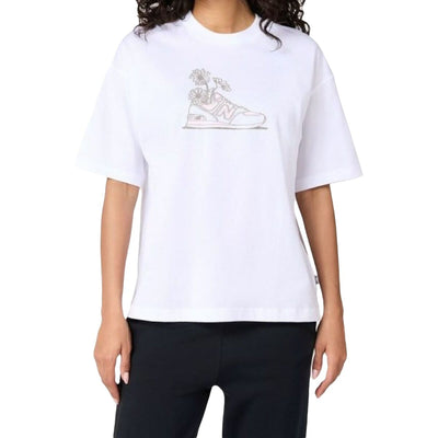 Camisola de Manga Curta Mulher New Balance WT43556 WT Branco