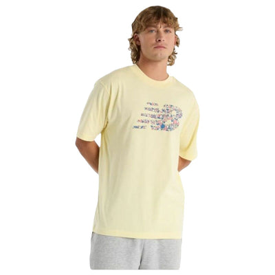 Camisola de Manga Curta Homem New Balance NAT LOGO SS MT51920 PCR Amarelo