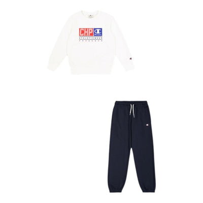 Fato de Treino Infantil Champion Champion Chandal Champion Crewneck Sweatsuit Niño Azul Branco