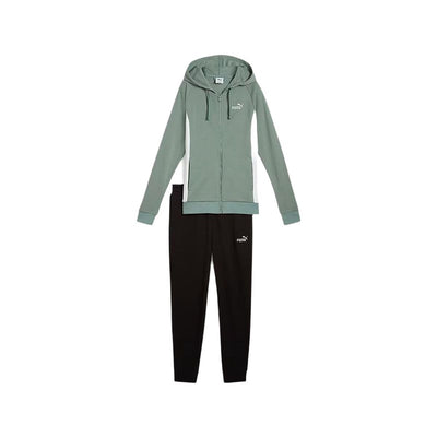 Fato de Treino de Mulher Puma Chándal Puma Hooded Sweat Suit Tr Azul Verde