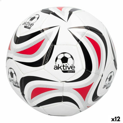 Bola de Futebol Aktive 5 Ø 22 cm Branco PVC (12 Unidades)