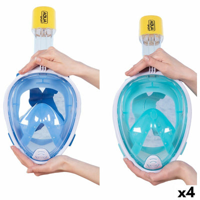 Máscara de Snorkel com Suporte para a Câmara Desportiva AquaSport Azul Turquesa (4 Unidades)