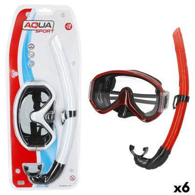Óculos de Mergulho com Tubo AquaSport (6 Unidades)